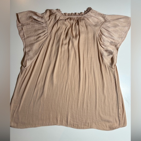 Maison D’ Amelie Paris Tan Blouse with Tie Neck - Picture 4 of 4